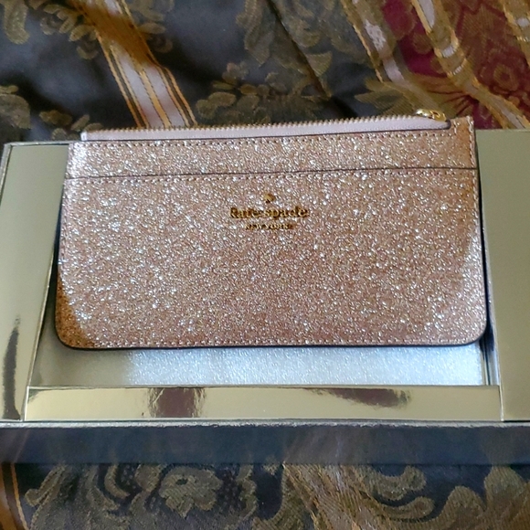 kate spade Handbags - Kate spade new boxed zipper large slim cardholder glitz gold new this one sealed